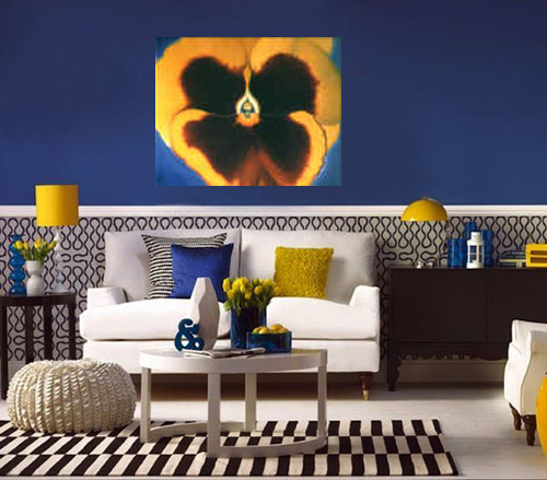 Yellow Pansy by Anni Adkins in Room Setting